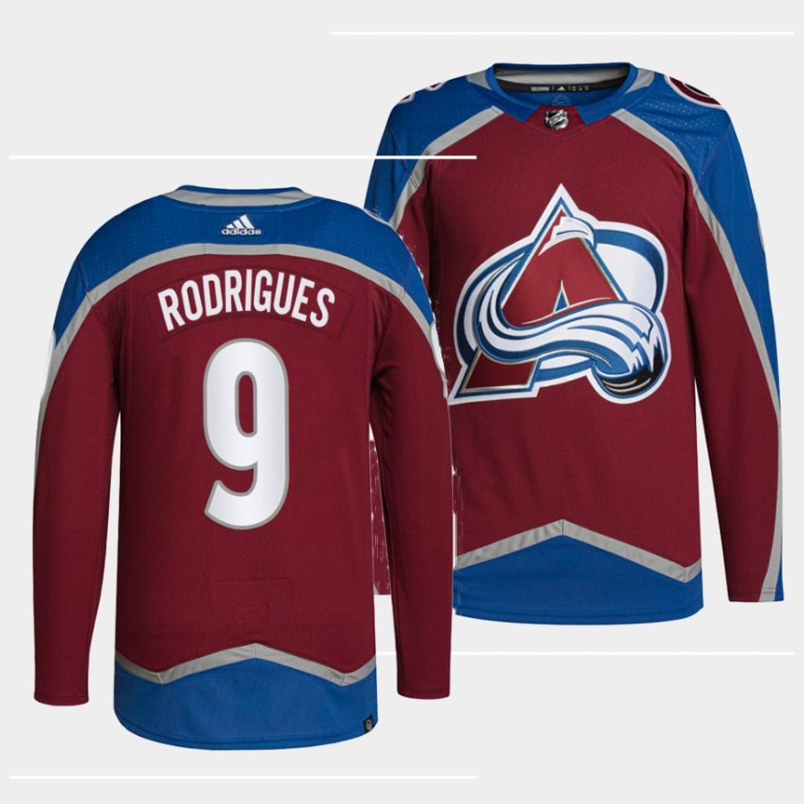 evan rodrigues avalanche burgundy 2022 23authentic primegreen home jersey