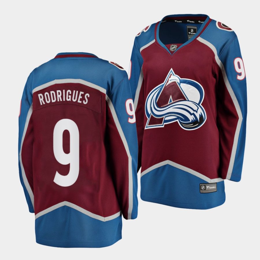 evan rodrigues avalanche burgundy home women jerseys