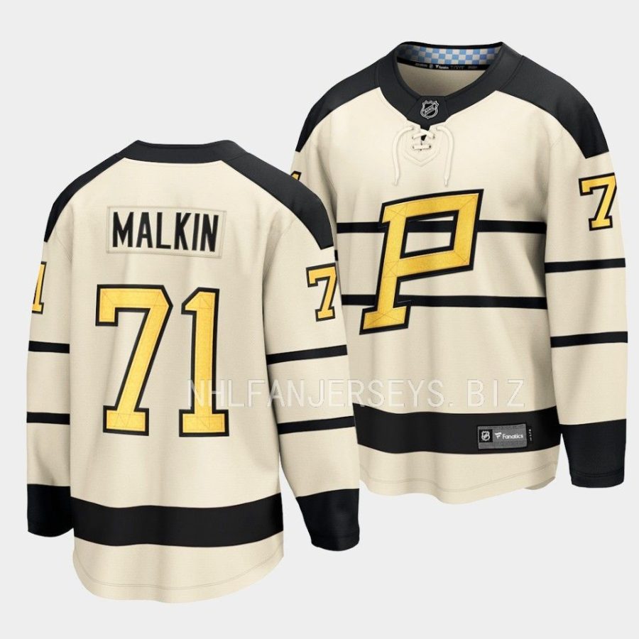 evgeni malkin penguins cream 2023 winter classic player jersey