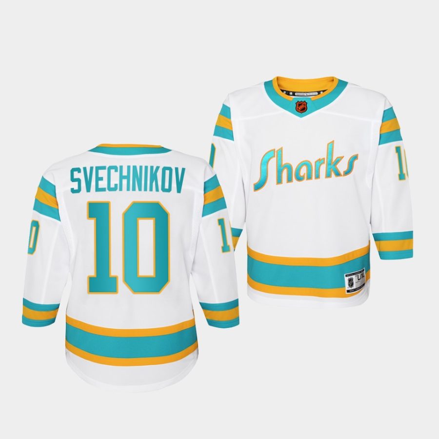 evgeny svechnikov sharks 2022special edition 2.0 youth white jersey