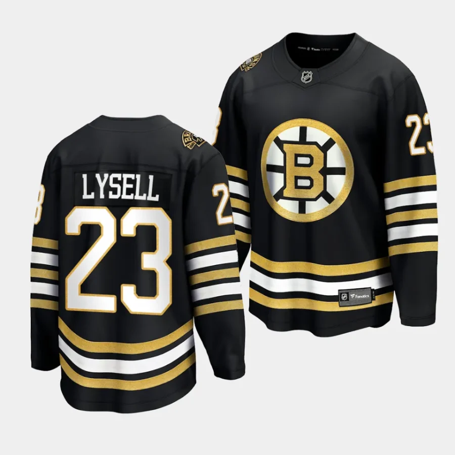 fabian lysell bruins black 2023 24 100th anniversary premier jersey