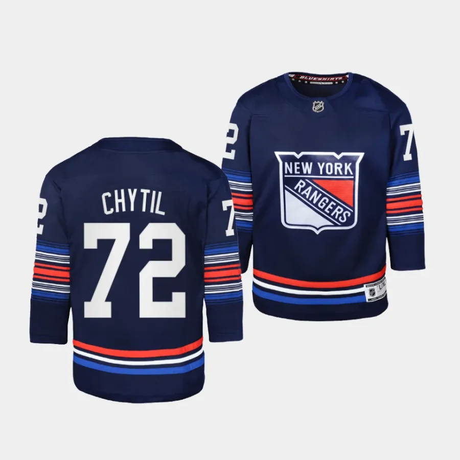 filip chytil rangers 2023 24alternate youth navypremier third jersey