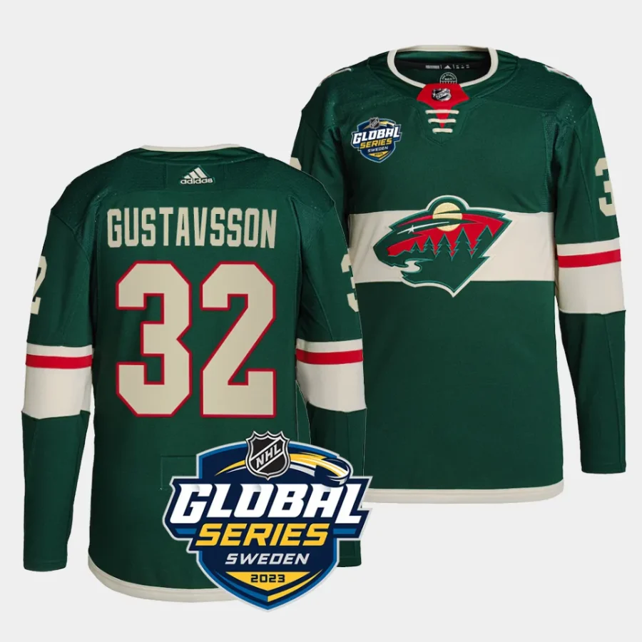 filip gustavsson wild green 2023 nhl global series sweden authentic jersey