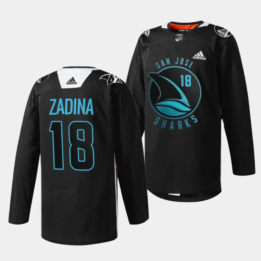 filip zadina sharks black 2023warriors special edition jersey