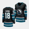 filip zadina sharks black cali fin 3rd alternate women jerseys