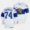 finland antti suomela 2023 iihf world championship white home jersey