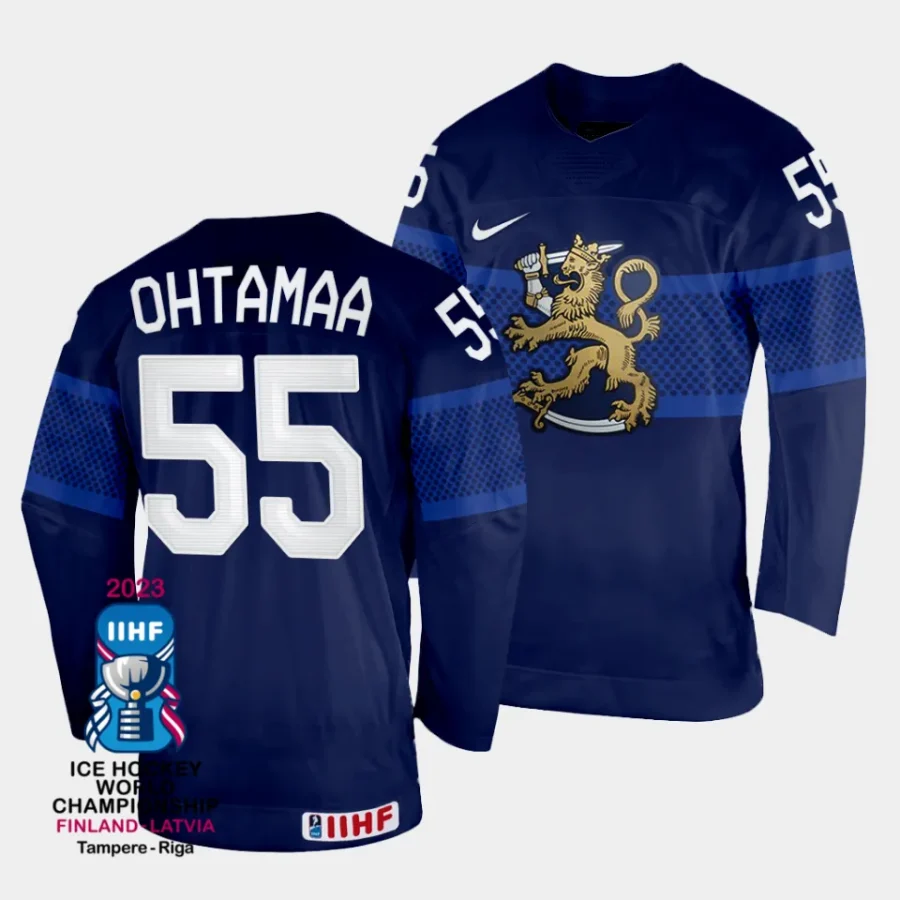 finland atte ohtamaa 2023 iihf world championship navy away jersey