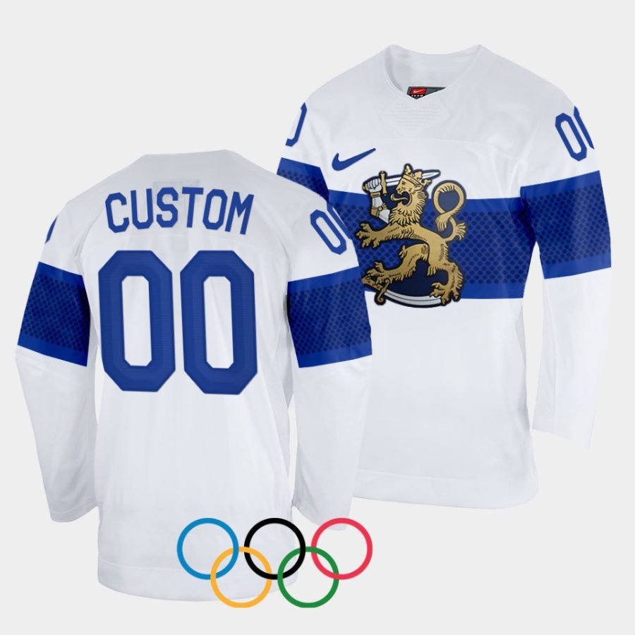 finland custom 2022 beijing olympics white home jersey