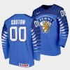 finland custom 20222022 iihf world junior championship blue away jersey