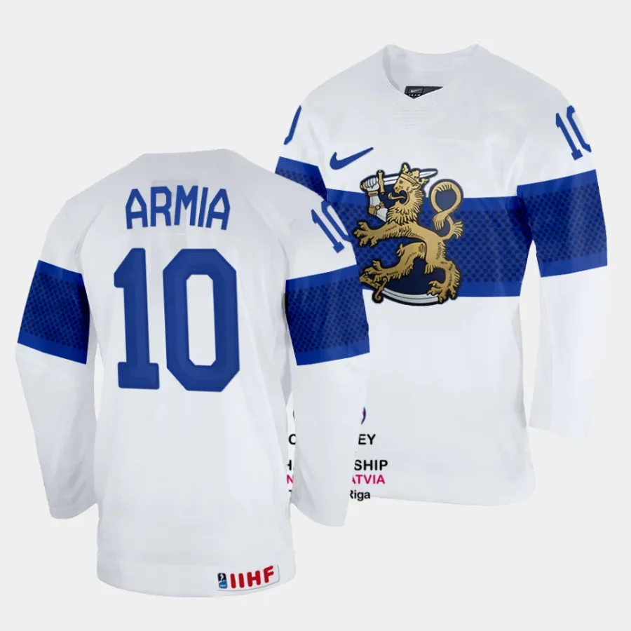 finland joel armia 2023 iihf world championship white home jersey