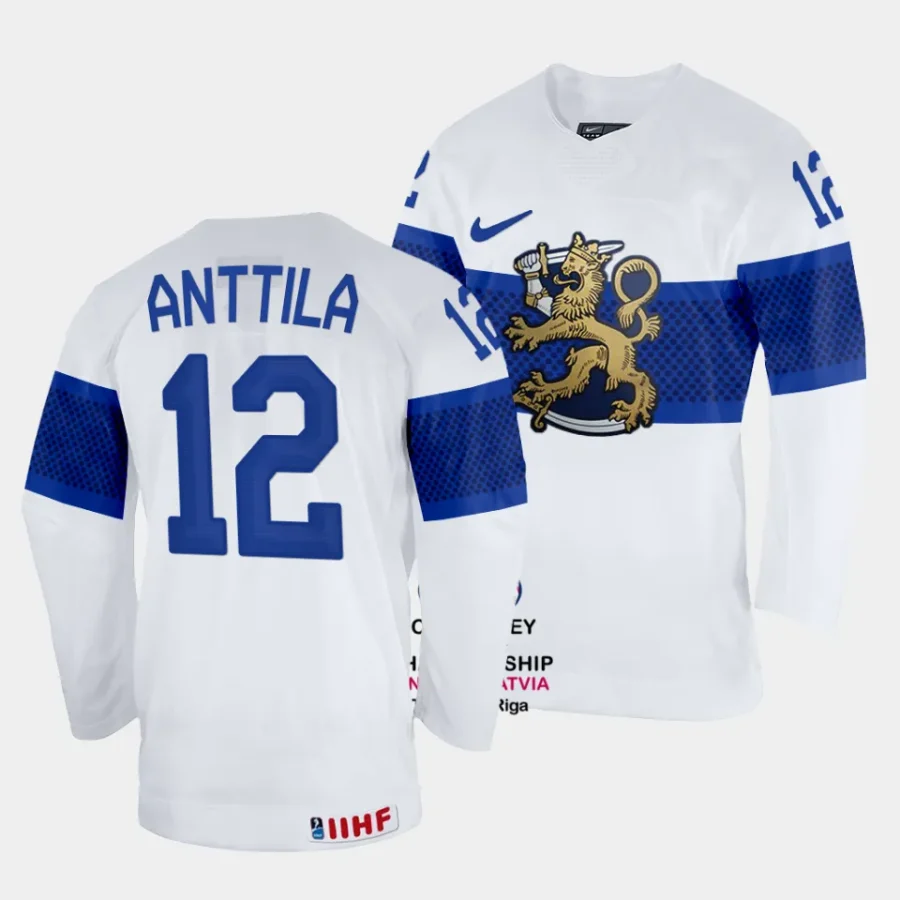 finland marko anttila 2023 iihf world championship white home jersey