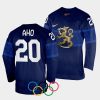 finland sebastian aho 2022 beijing olympics navy away jersey