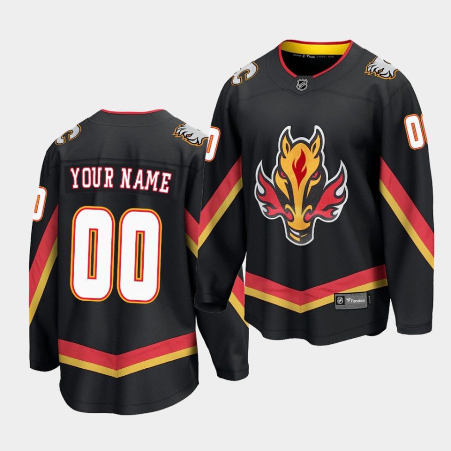 flames custom black special edition breakaway jersey