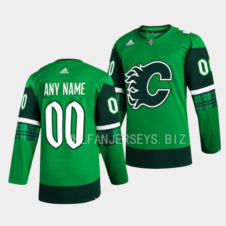 flames custom primegreen authentic green 2023 st. patricks day jersey