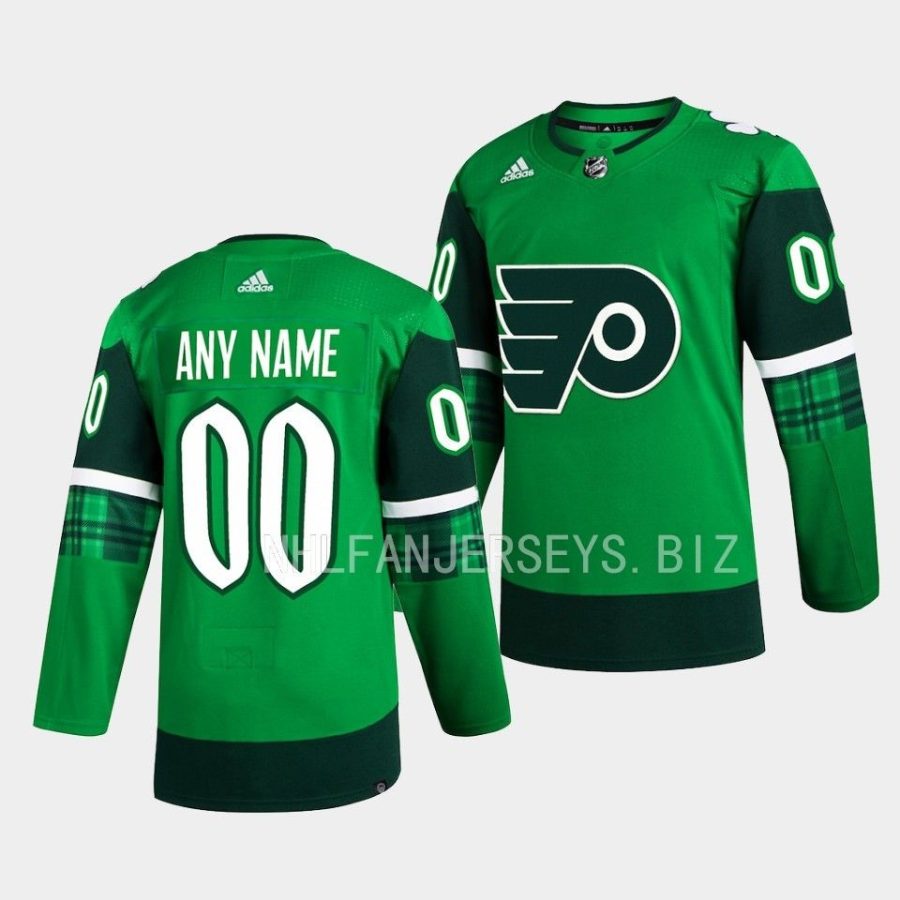 flyers custom primegreen authentic green 2023 st. patricks day jersey