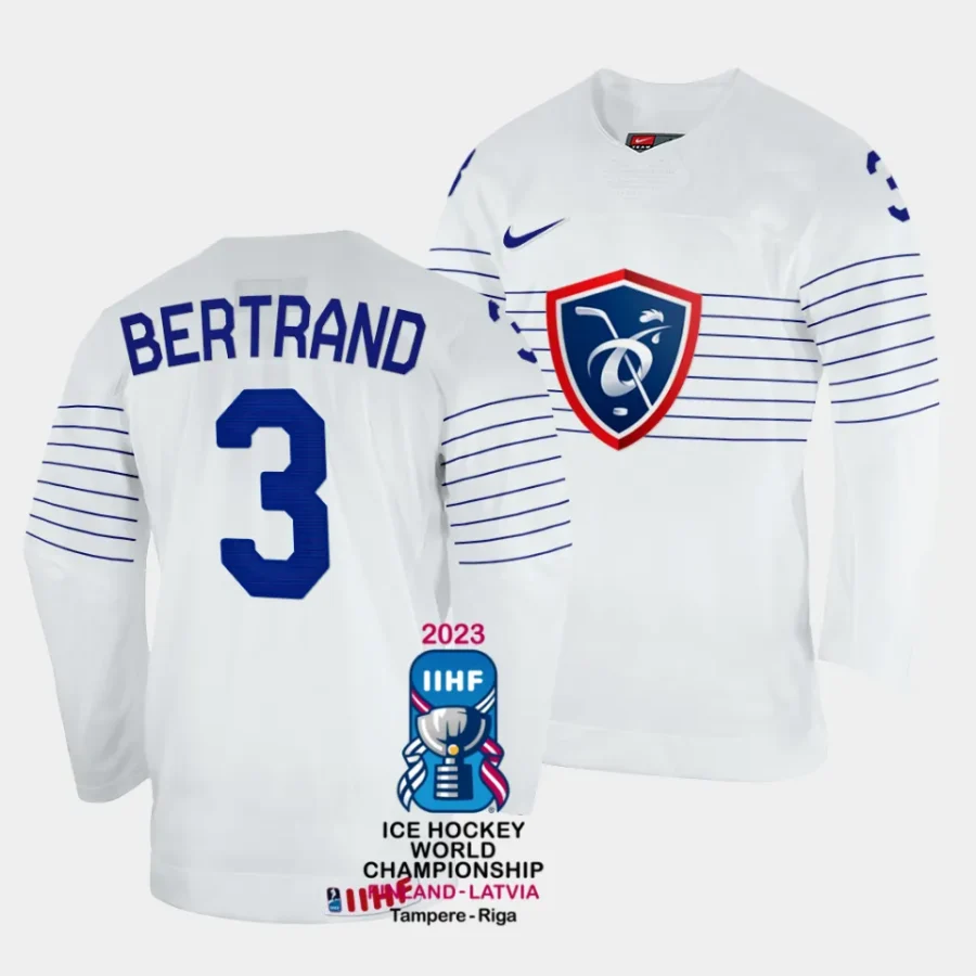 france charles bertrand 2023 iihf world championship white home jersey