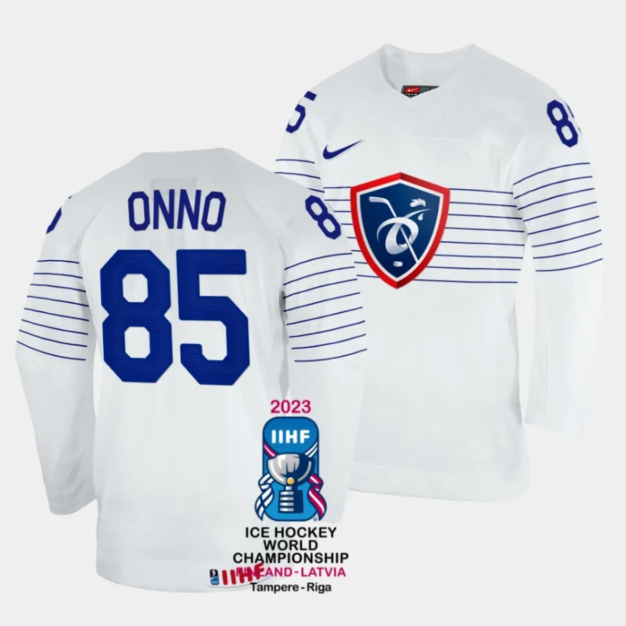 france lucien onno 2023 iihf world championship white home jersey