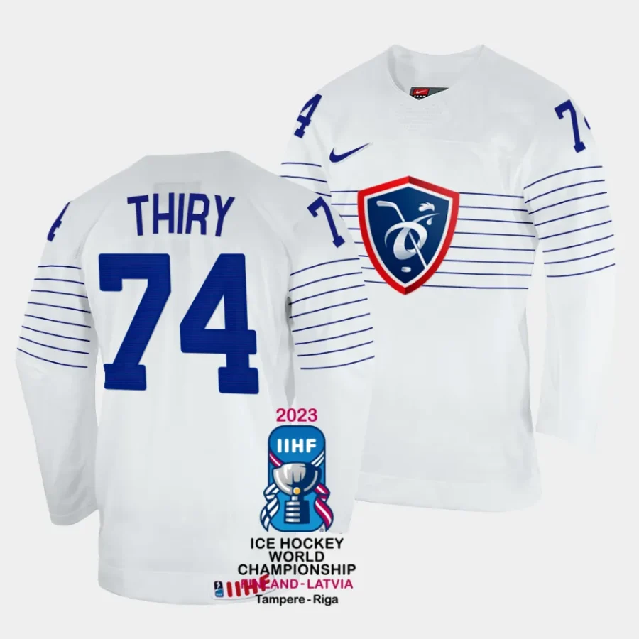 france thomas thiry 2023 iihf world championship white home jersey