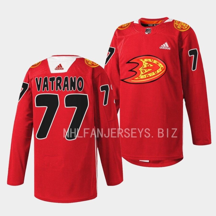 frank vatrano ducks rabbit warmup 2023 lunar new year red jersey