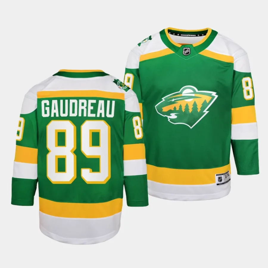 frederick gaudreau wild 2023 24alternate youth greenreplica player jersey