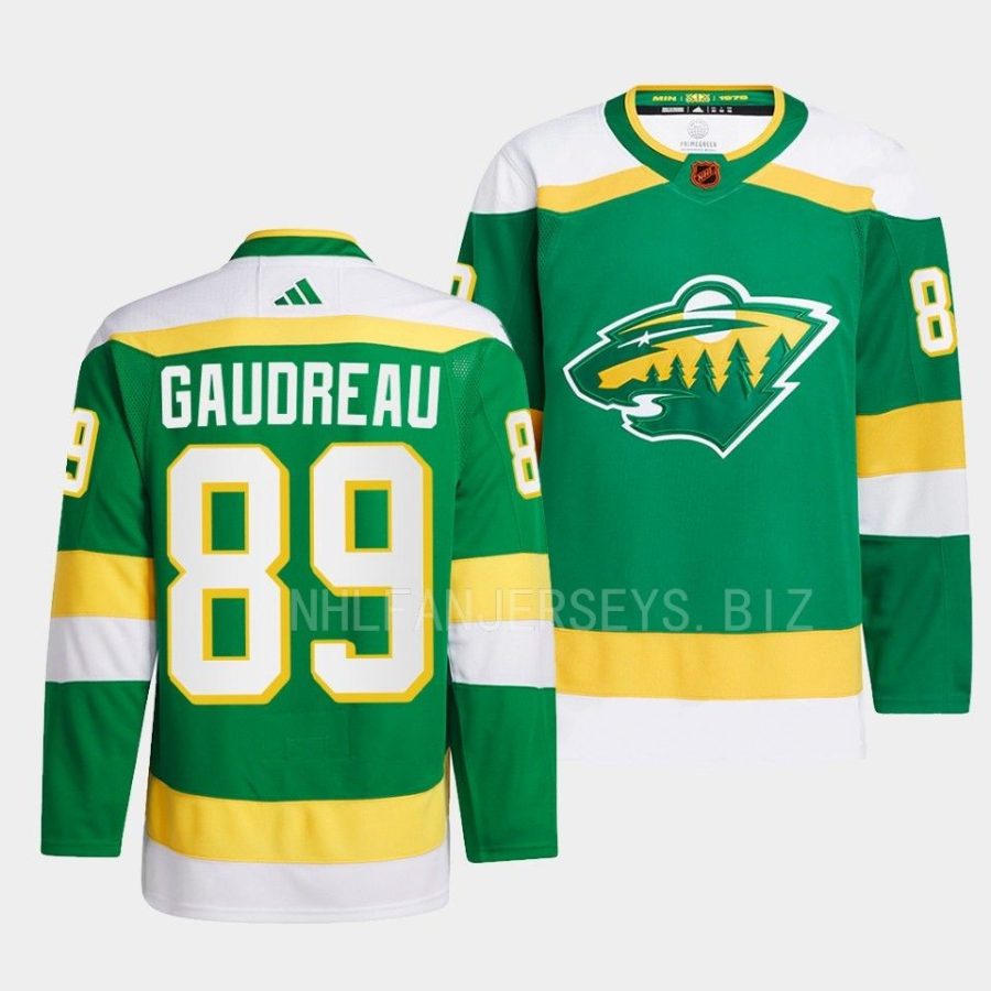 frederick gaudreau wild green 2022reverse retro 2.0 authentic pro jersey