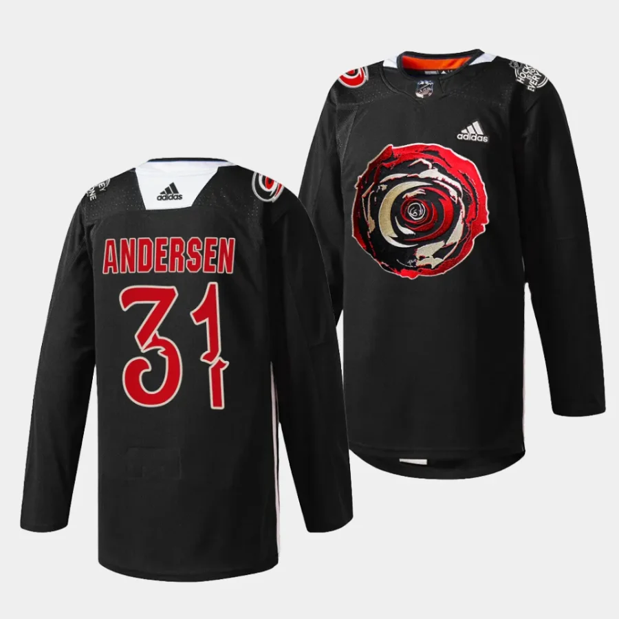 frederik andersen hurricanes limited edition 2024 black excellence black jersey