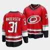 frederik andersen hurricanes red 25th anniversary premier jersey