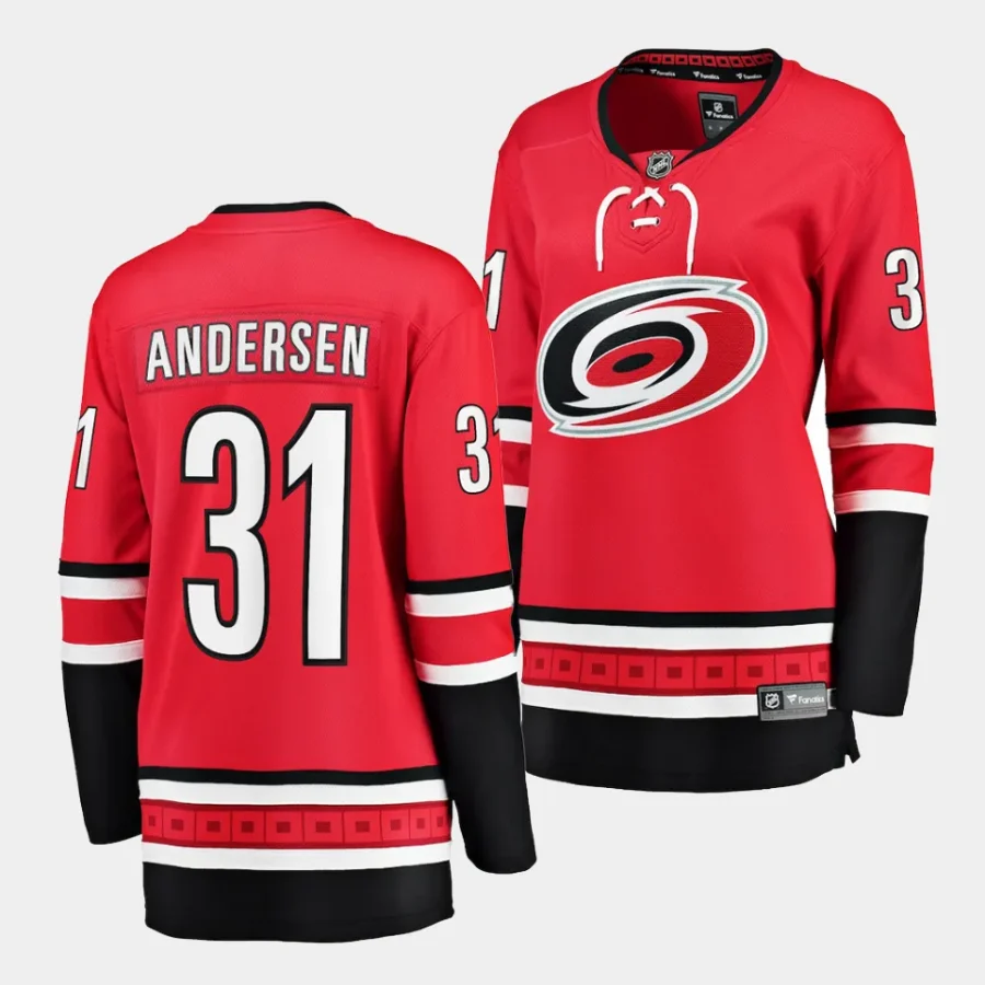 frederik andersen hurricanes red home women jerseys