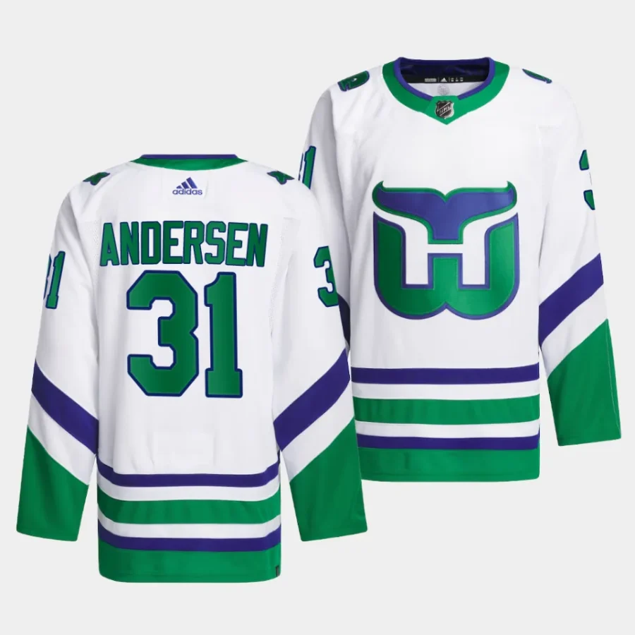 frederik andersen hurricanes white whalers primegreen jersey