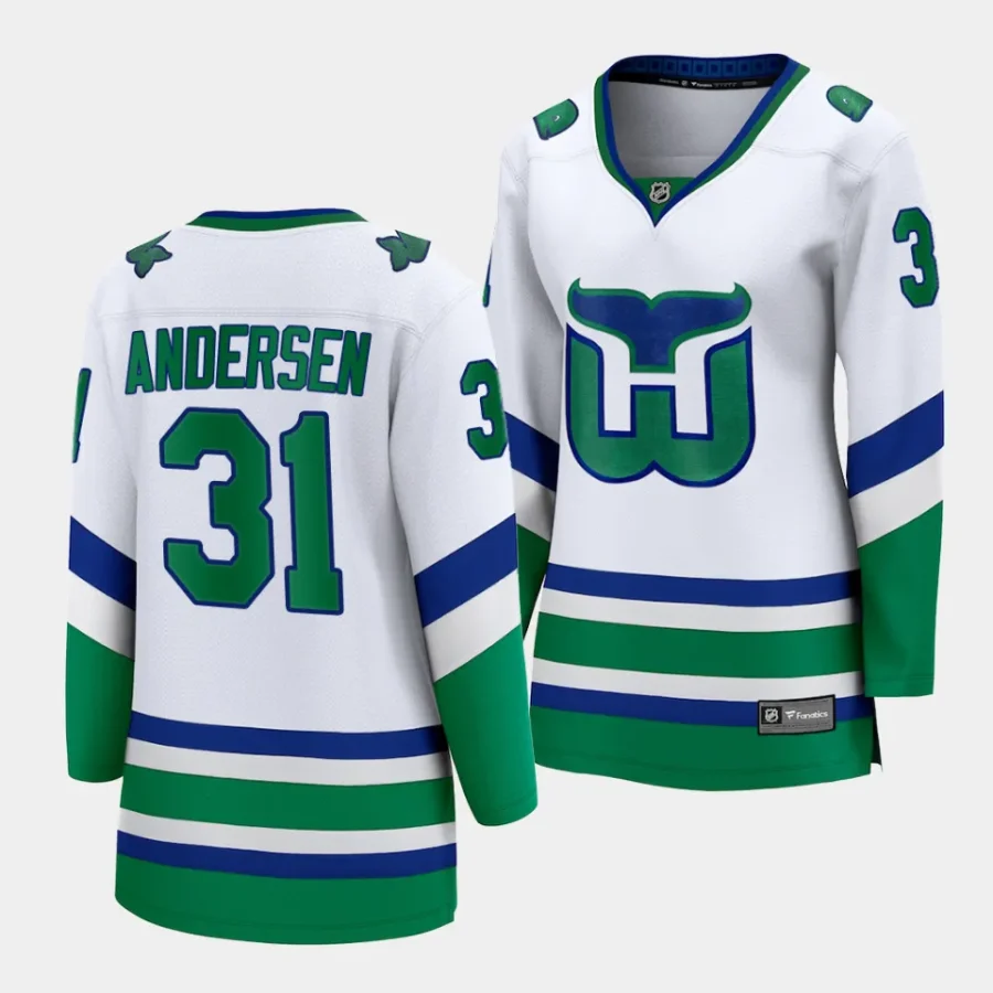 frederik andersen hurricanes white whalers women jerseys