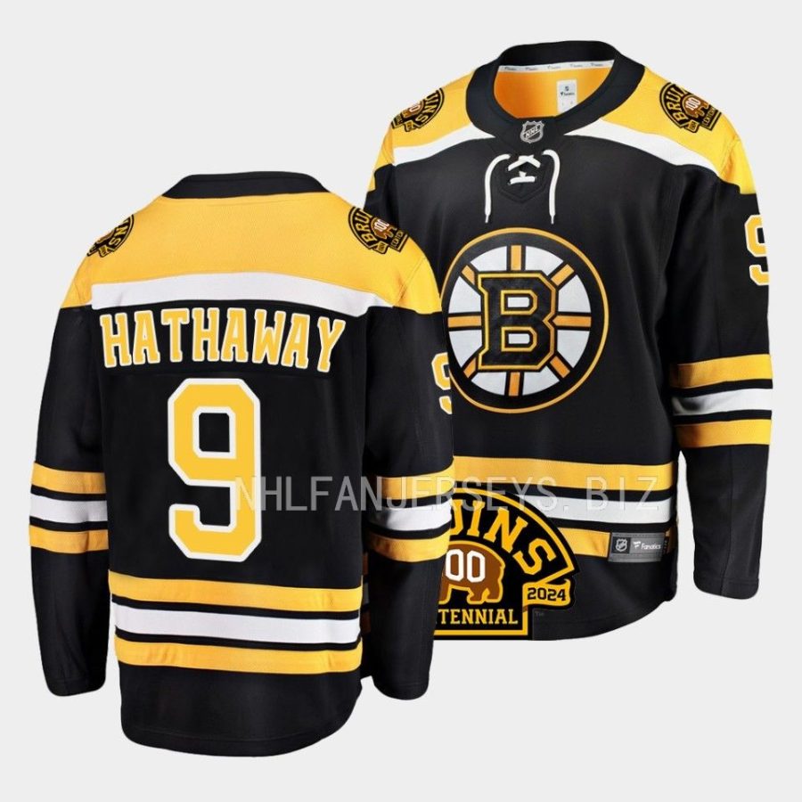 garnet hathaway bruins black home breakaway player jersey