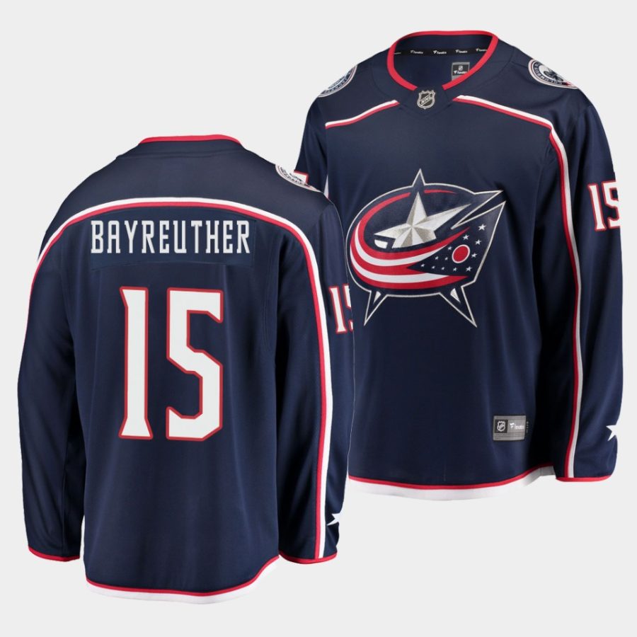 gavin bayreuther blue jackets navy home breakaway player jersey