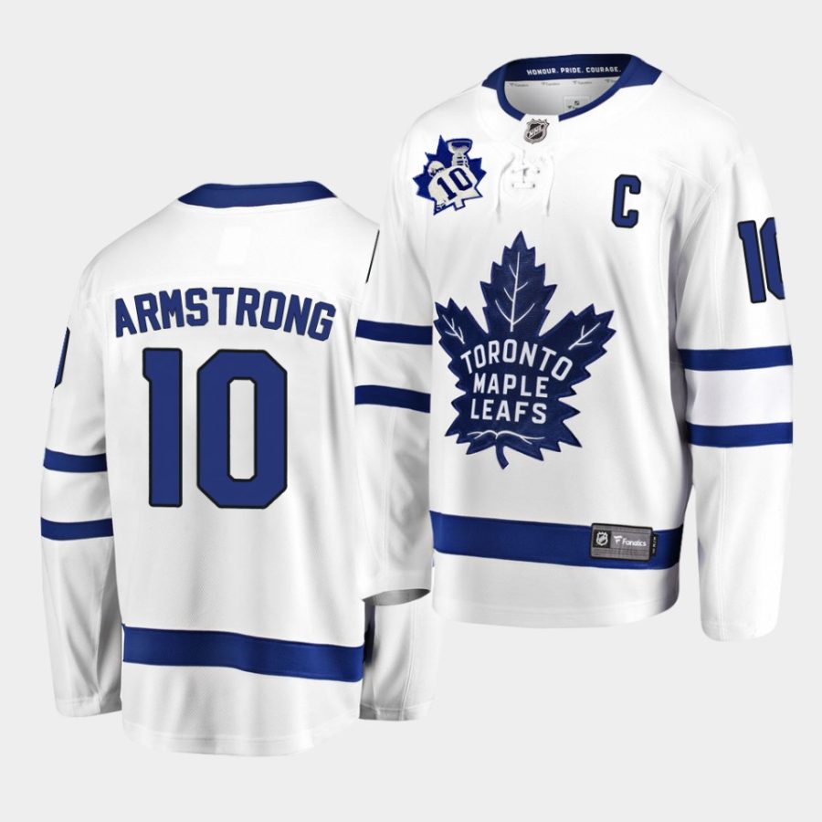 george armstrong maple leafs white memorial patch special edition jersey