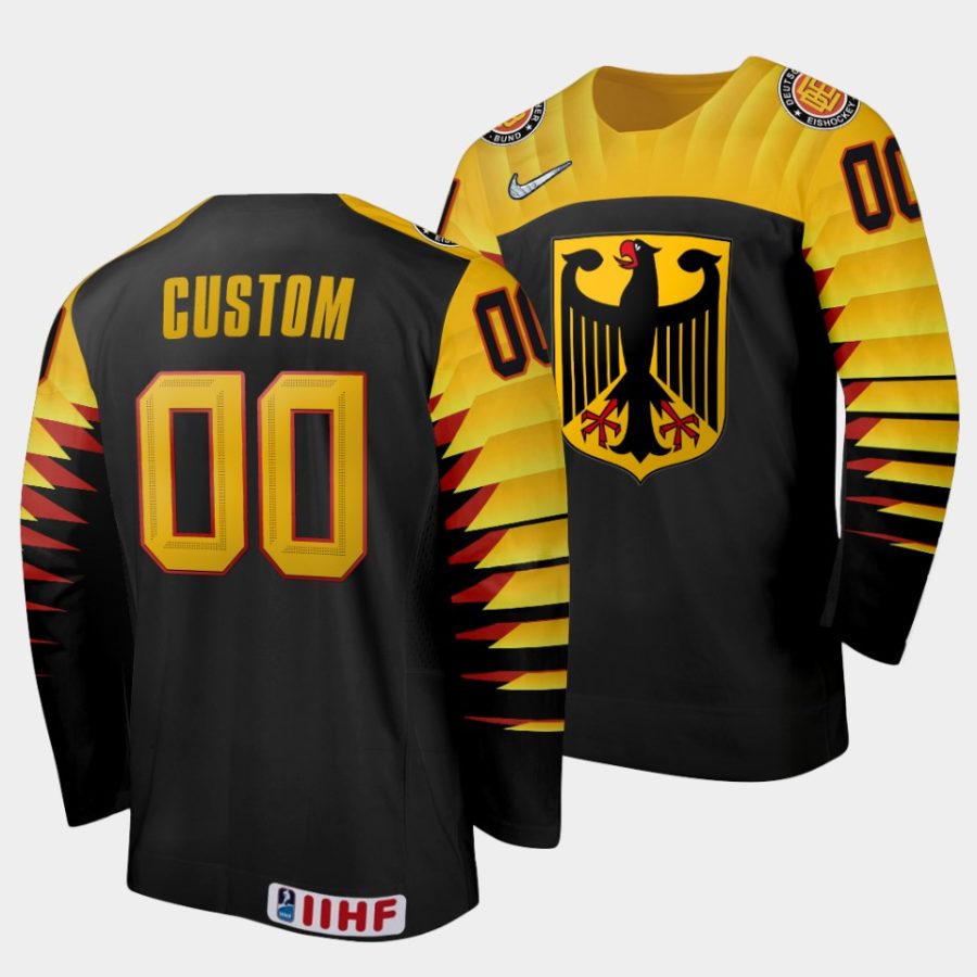 germany custom 20222022 iihf world junior championship black away jersey