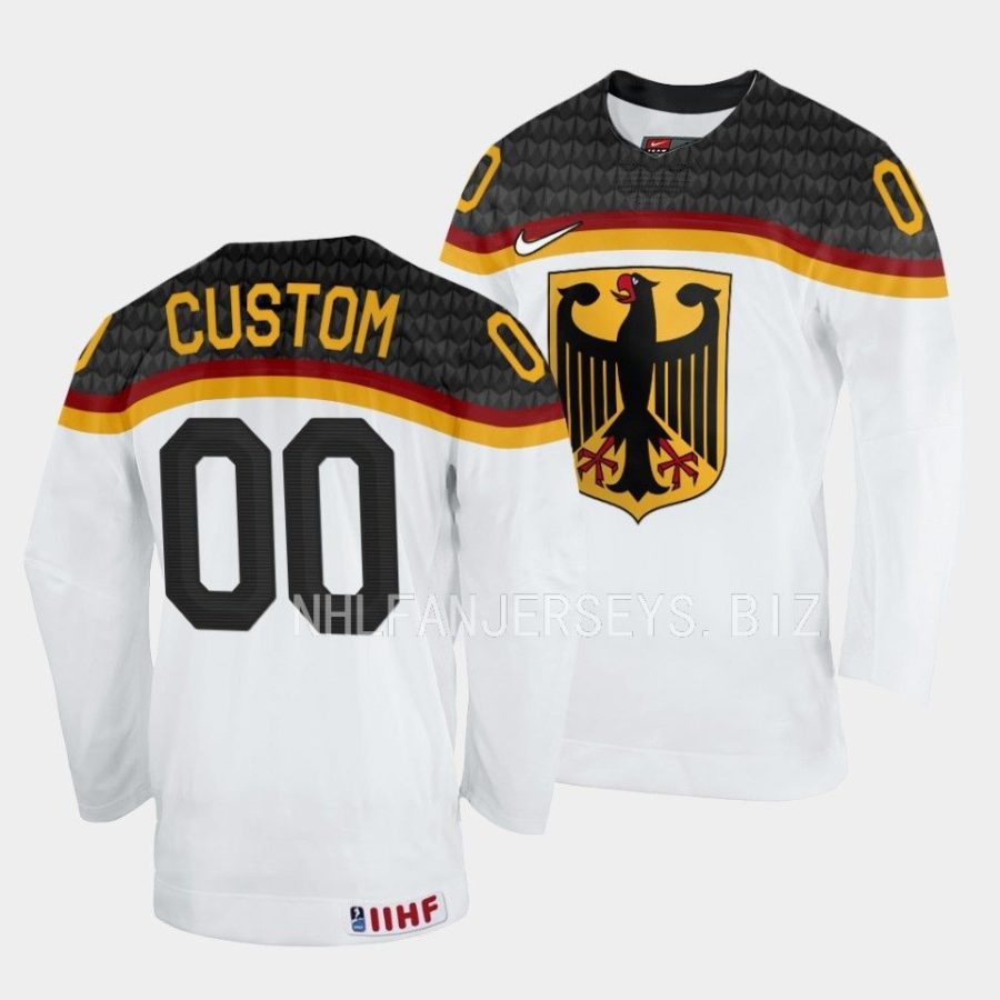 germany custom 2023 iihf world junior championship white home jersey