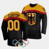 germany hockey custom 2022 winter olympics black away jersey