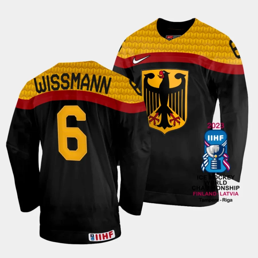 germany kai wissmann 2023 iihf world championship black away jersey