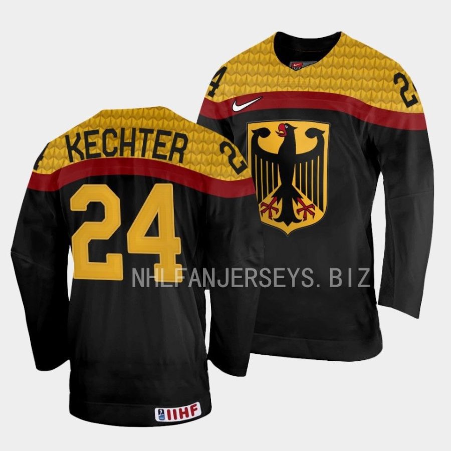 germany roman kechter 2023 iihf world junior championship black away jersey