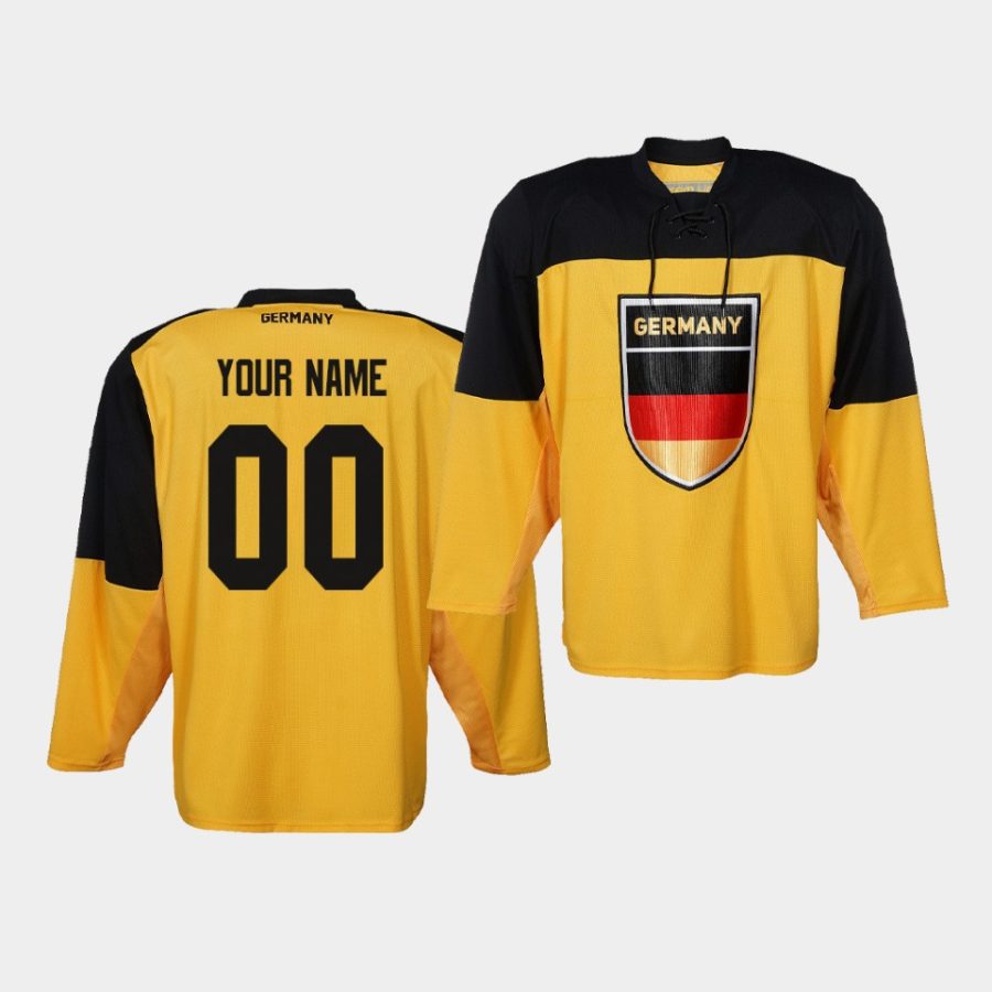 germany team custom iihf world championship yellow jersey