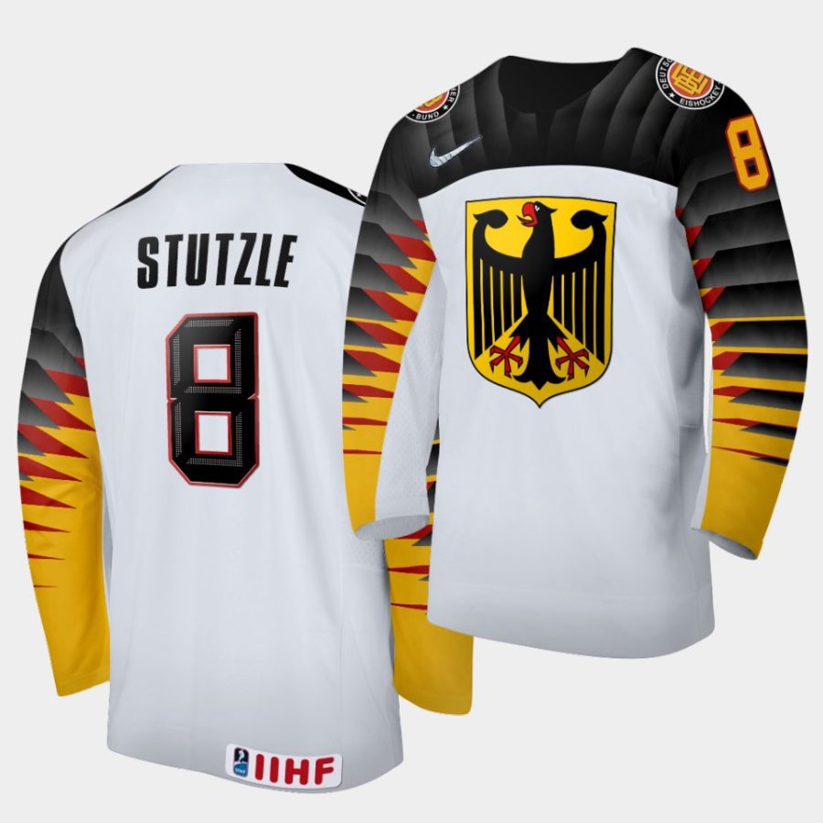 germany tim sttzle 2020 iihf world junior championship white away jersey