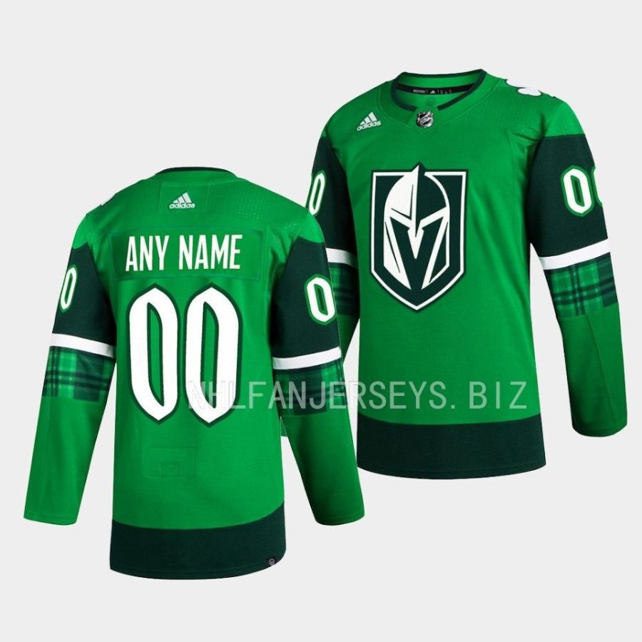 golden knights custom primegreen authentic green 2023 st. patricks day jersey