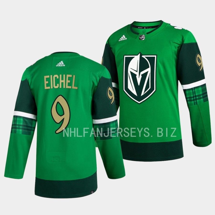 golden knights jack eichel green 2023 st. patricks day jersey