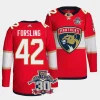 gustav forsling panthers red 30th anniversary authentic home primegreenjersey