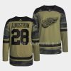 gustav lindstrom red wings camo 2022veterans day warmup jersey