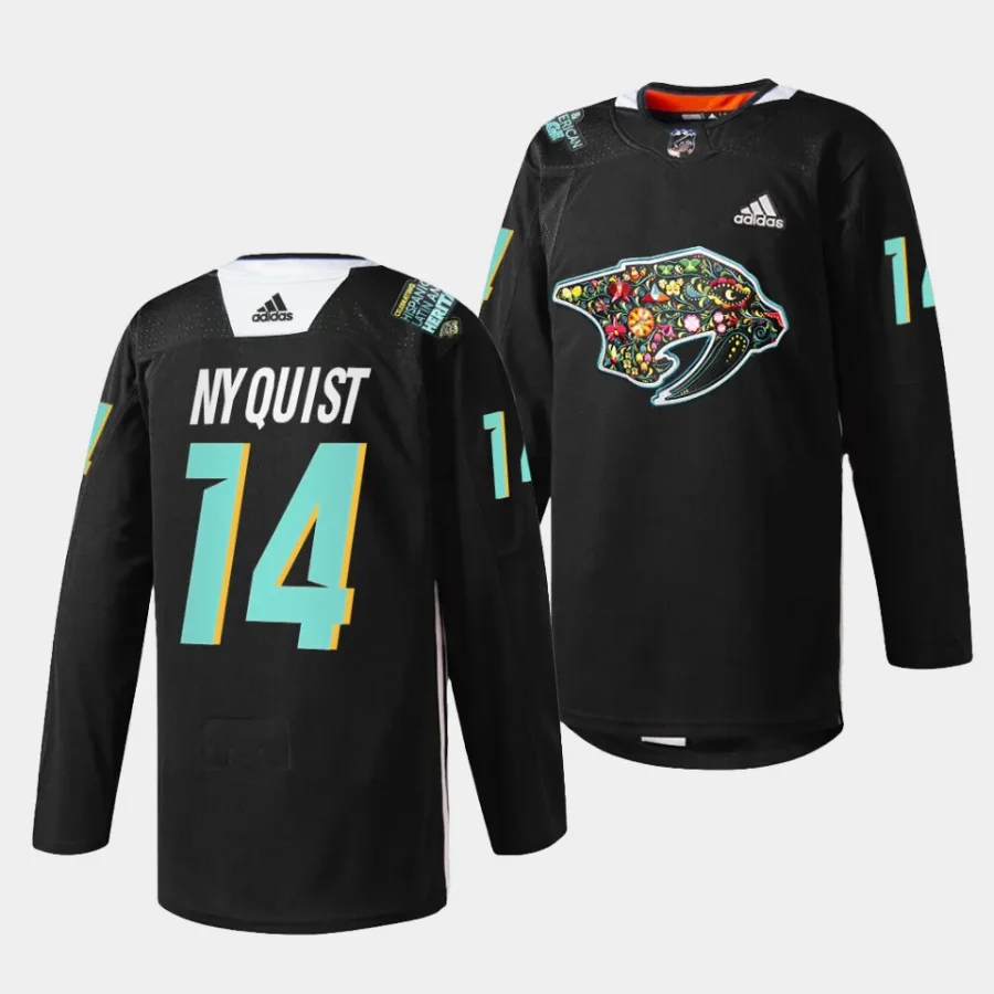 gustav nyquist predators black 2023 hispanic heritage night jersey