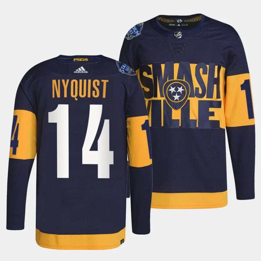 gustav nyquist predators navy nhl stadium series primegreen authentic projersey