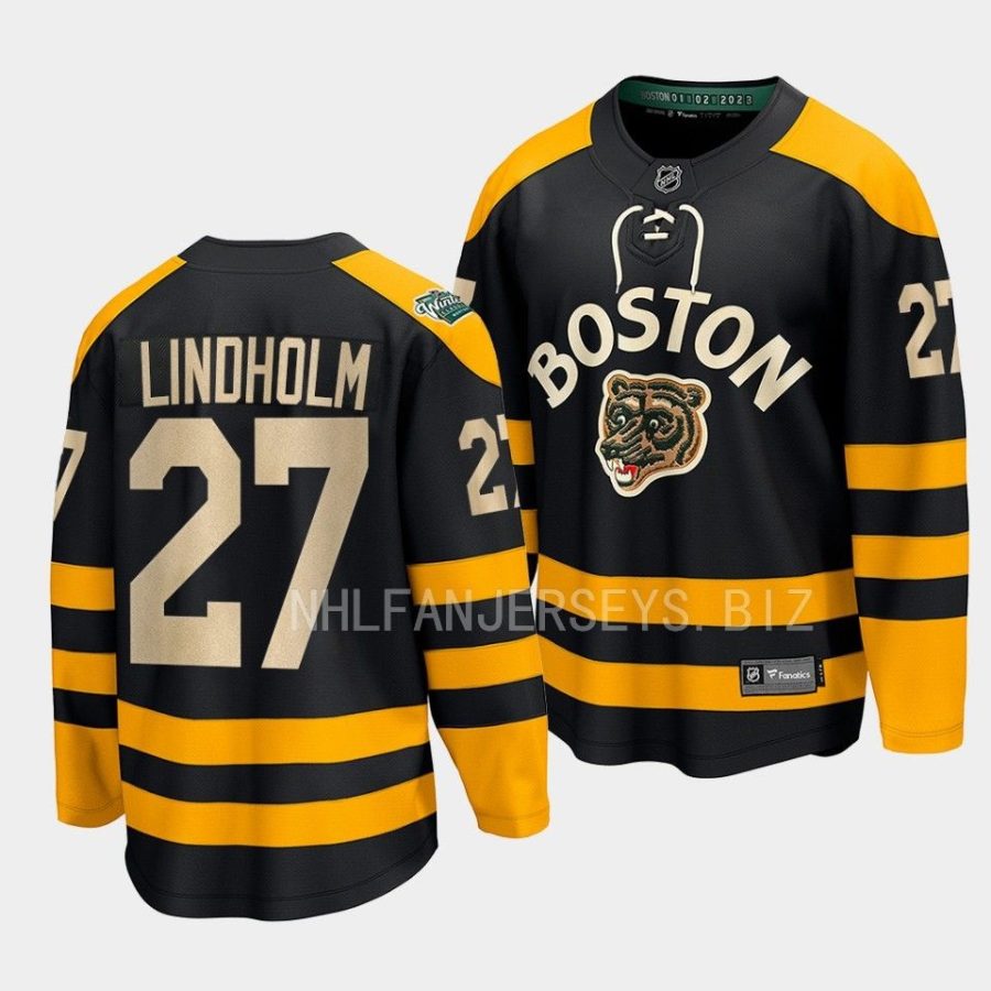 hampus lindholm bruins black 2023 winter classic breakaway jersey