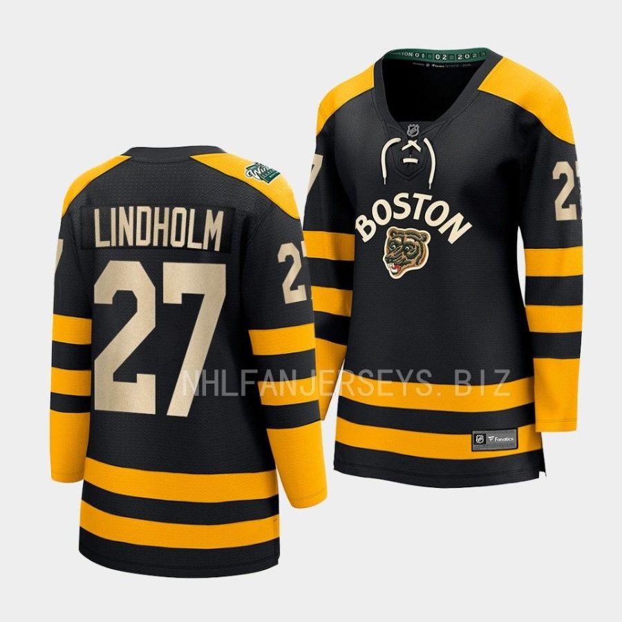 hampus lindholm bruins black 2023 winter classic women jerseys