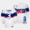 henry thrun usa 2023 iihf world championship home white jersey