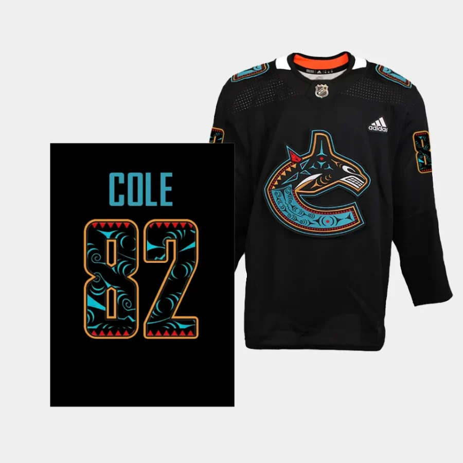 ian cole canucks special edition first nations 2023 black jersey